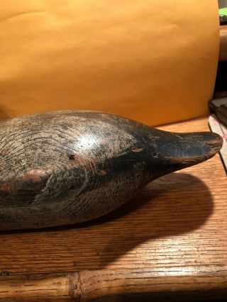 Antique Hand Carved Painted Wood Wooden Duck Decoy 3