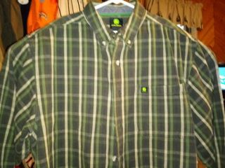 Mens John Deere Xl Flannel Long Sleeve Button Front Shirt