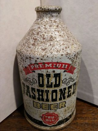 Old Fashioned Beer Cone Top Crowntainer Beer Can.  Northampton,  Pa Tru Blu
