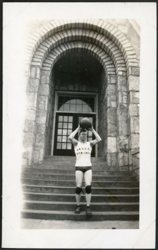 High School Athlete Jock Young Man In Tight Basketball Shorts Vintage Photo