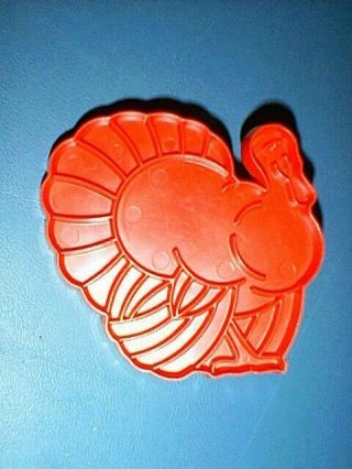 Tupperware Cookie Cutter - Red Plastic With Handle Turkey Thanksgiving