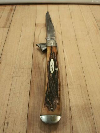 Vintage Kabar 2 Blade Trapper Knife With Stag Handle ??.