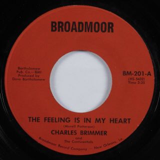 Crossover Soul 45 Charles Brimmer The Feeling Is In My Heart Broadmoor Hear