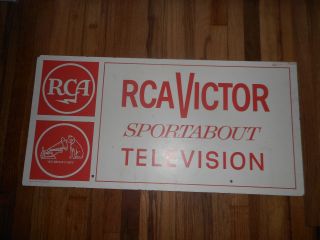Vintage Rca Victor Radio Nipper Dog Sportabout Television Tv Sign Advertising