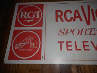 Vintage RCA Victor RADIO Nipper Dog Sportabout Television TV Sign Advertising 2