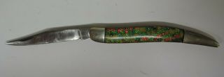 Vtg Winchester Green/orange/yellow Sparkle Handle Pocket Knife - 1 Blade - 5 " Closed