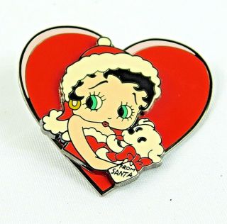 Betty Boop Collectors Lapel Pin,  2003 K.  F.  S.  Inc,  Spinning Betty On A Red Heart