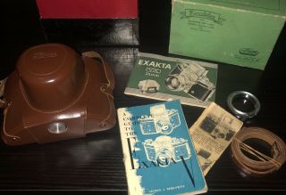 Vintage Exakta Vx Iia Camera W/case And Lens