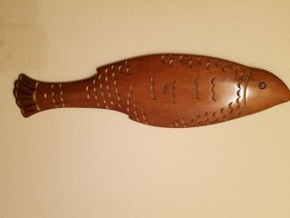 Vintage Tell City Chair Co.  Solid Wood Antique Decorative Large Fish 26 "