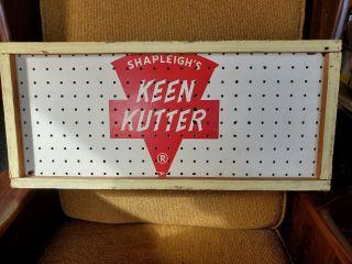 Vintage Keen Kutter Tools Advertising Store Display Peg Board 24 " X 10.  75 " X 2 "