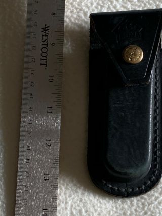 Vintage Puma Black Leather Belt Sheath For 5 " Folding Knife