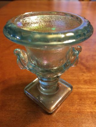 Blue Carnival Glass Vintage Urn Toothpick Holder - Imperial Glass