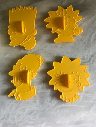 Set Of 4 Vintage Plastic Wilton Cookie Cutters The Simpsons 1990 Bart Lisa Homer