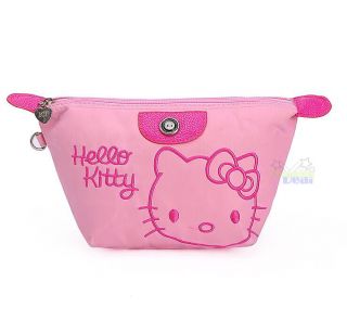 Pink Cute Hello Kitty Cosmetic Make - Up Bag Case Hand Bag