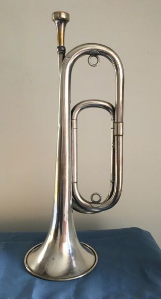 Vintage Conn Silver Plate Bugle