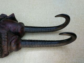 Black Forest Hunting Rabbit Whip Wall Hooks Hanging Vintage Carved Wood Bunny 3