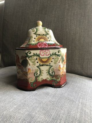 Vintage Hua Ping Tang Zhi Hua Rooster Jar 1970s