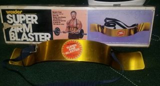 Vintage Joe Weider Arm Blaster Gold Weight Lifting Curling Isolator Bicep