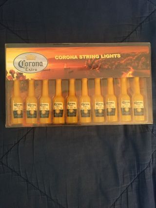 Corona Extra Beer Bottle 9’ String Lights 10ct By Rabbit Tanaka (tested/working)