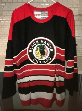 Bill Mosienko Chicago Blackhawks Vintage Retro Ccm Nhl Hockey Jersey.  Euc