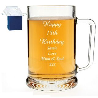 Personalised Beer Glass Tankard 18th 21st 30th Birthday Wedding Gift Box Rh