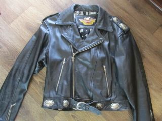 Vintage Harley Davidson Hacienda Black Leather Jacket - Men 