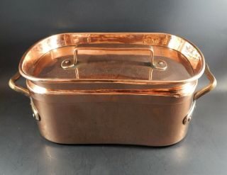 Antique Vintage French Hand Wrought Dovetailed Copper Daubiere And Cover 6.  2 Lbs