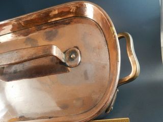 Antique Vintage French Hand Wrought Dovetailed Copper Daubiere and Cover 6.  2 LBS 3