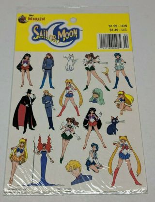 Vintage Sailor Moon Sticker 1996 N.  T.  /k.  Topps Merlin Cartoon Stickers Sheet