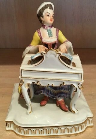 Meissen Porcelain Figure Of A Woman Playing The Piano