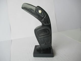 Northwest Coast Native Art (haida) Argillite Raven Plaque
