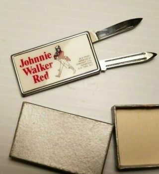 Rare Vintage Johnnie Walker Red Money Clip With Pocket Knife Barlow B60