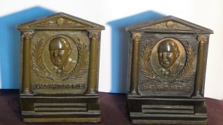 Bradley And Hubbard Cast Iron Bookends Of James Whitcomb Riley " The Hoosier Poet "