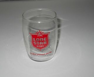 Vintage Lone Star Beer Barrel Shape Glass