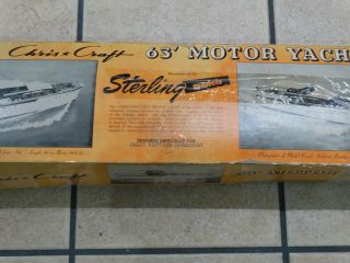 Vintage Sterling models Chris Craft 63 ' Motor Yacht Kit - Box w/Plans 3