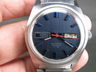 Vintage Tissot Seastar T.  12 Stainless Steel Swiss Day Date Automatic Mens Watch