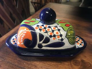 Talavera Mexican Pottery - Butter Dish (assorted Colors)