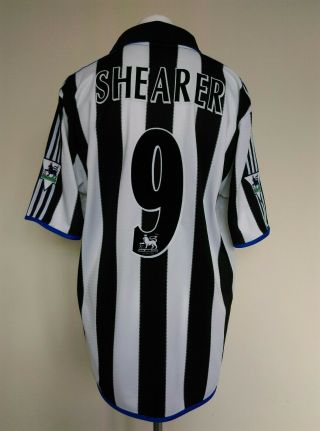 Newcastle United Shearer 9 Vintage Adidas Home Football Shirt 1999/00 (xl)
