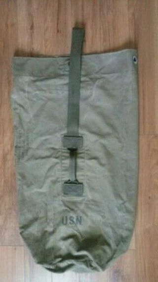 Vintage 1944 Ww Ii Us Army Military Heavy Duty Canvas Duffle Bag - Top Load