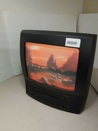 Vintage Rca 13 " Crt Tv Vcr Vhs Combo Dual Voltage 120ac And 12v Dc For Rv Utw