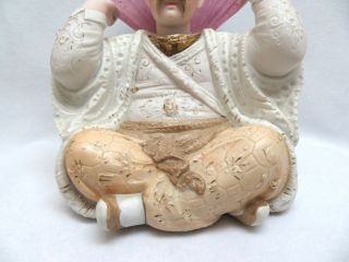 Antique German Bisque Porcelain Chinoiserie Asian Male Nodder 3
