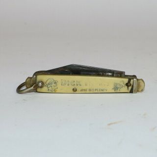 1950’s Dick Tracy And Bo Plenty Pocket Knife W/ Whistle & Clue Detector