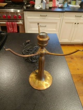 Authentic Antique Tiffany Studios Table Lamp Base 551 No Shade Bronze 12 "