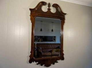 Drexel Heritage Hierlooms Flame Mahogany Wall Mirror Chippendale Style 55.  5 "