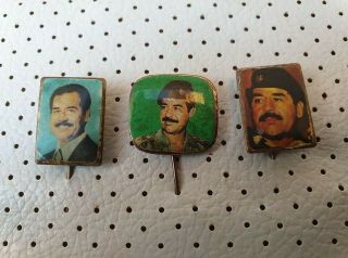 Saddam Hussein Vintage Pins President Of Iraq Saddam Hussein