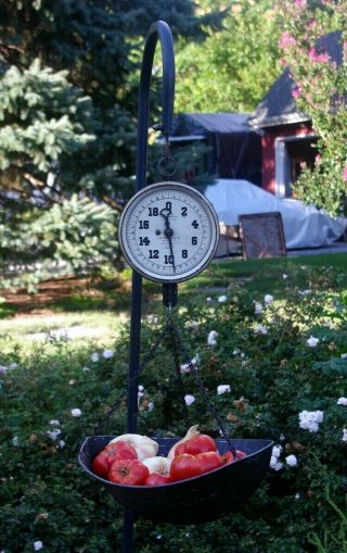 Vintage " York Scale Co.  " Hanging Mercantile Kitchen Produce Scale