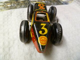 Rare Vintage Mar Wind - Up Racing Car Made In Usa