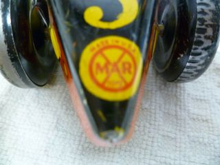 Rare Vintage MAR Wind - Up racing car made in USA 3