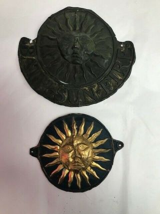 Two,  Sun Fire Insurance Copper Fire Marks,  Vintage,  Bath Sun Fire