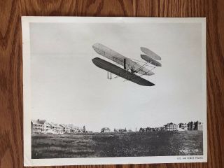 Vintage Us Air Force Photo Wright Flyer Photograph 8 X 10 Black White Plane